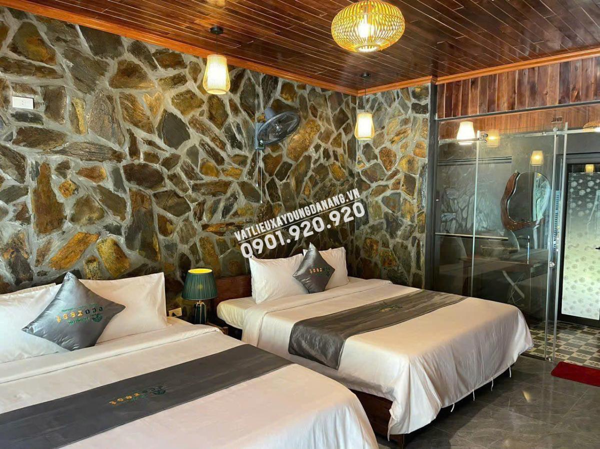 Đá chẻ Lai Châu ốp tường trang trí phòng ngủ