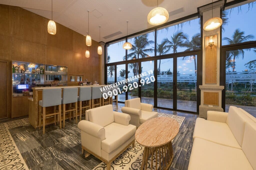 Đá sọc dưa ốp lát được ứng dụng vào công trình resort CocoLand Quảng Ngãi