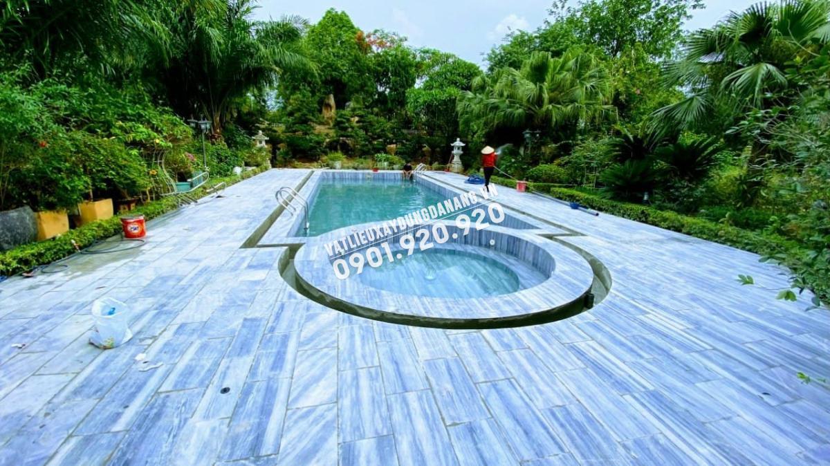 Đá sọc dưa lát hồ bơi biệt thự