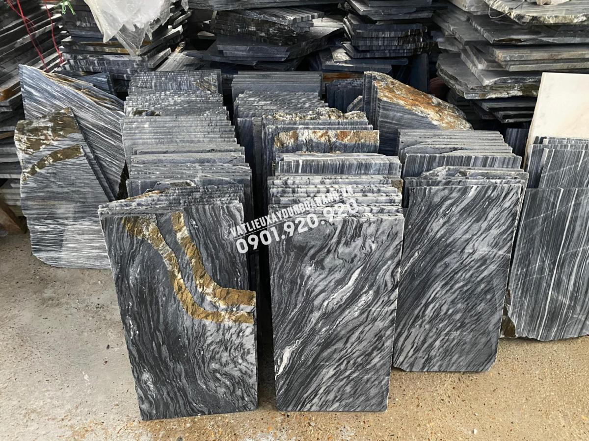 Đá sọc dưa vân đen lát hồ bơi