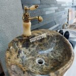 Lavabo Đá Cuội Đục Sẵn 2 Lỗ