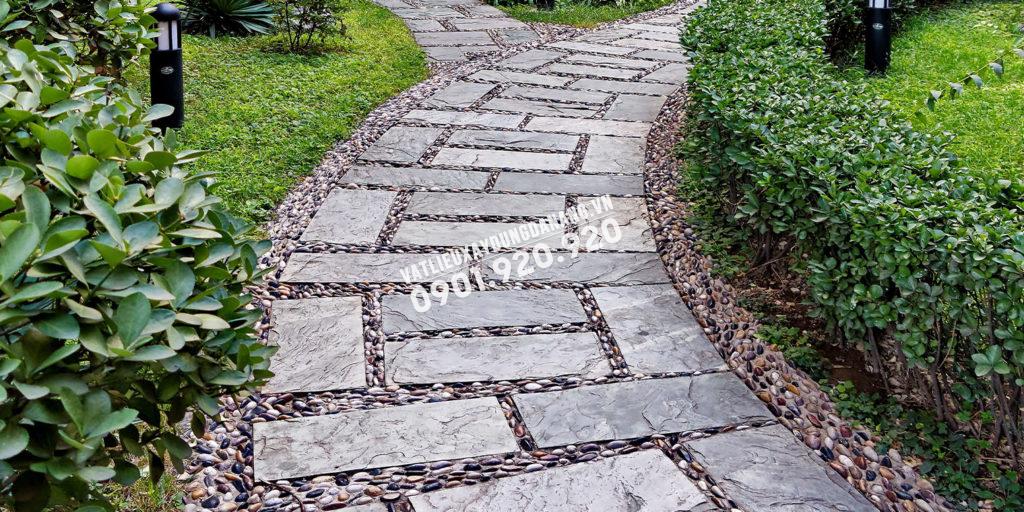 Lối đi đá kết hợp sỏi trang trí