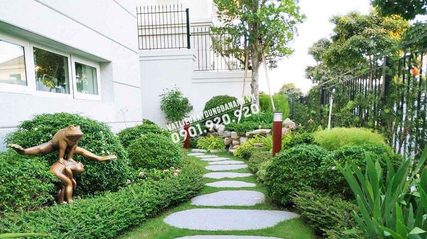 Thi công lối đi sân vườn bằng đá tự nhiên