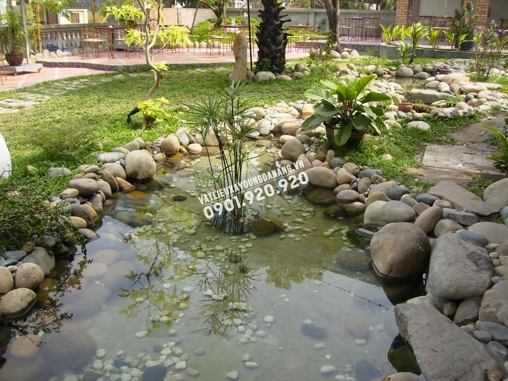 Trang trí sân vườn bằng đá cuội, giá đá cuội nhỏ