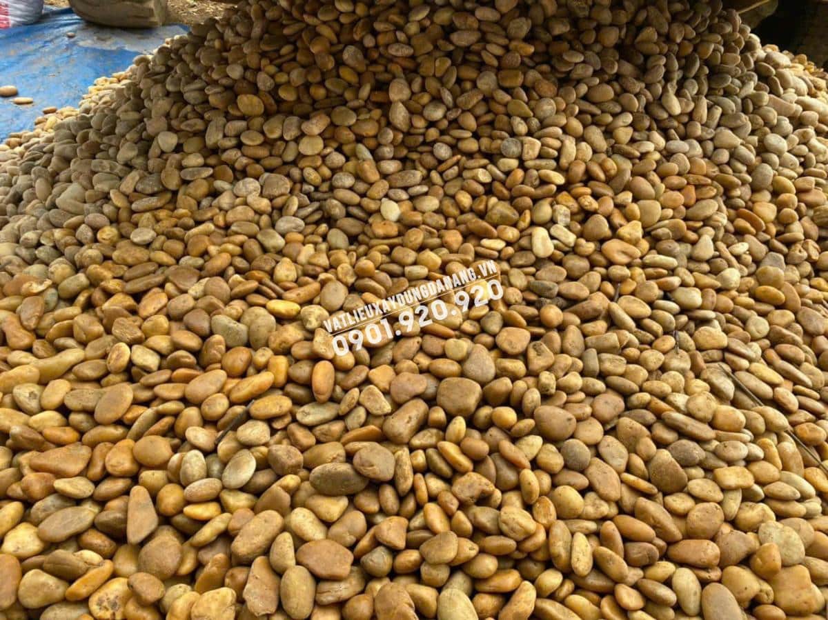Sỏi vàng nhỏ rải sân vườn đẹp